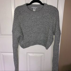 Gray cropped urban outfitters sweater